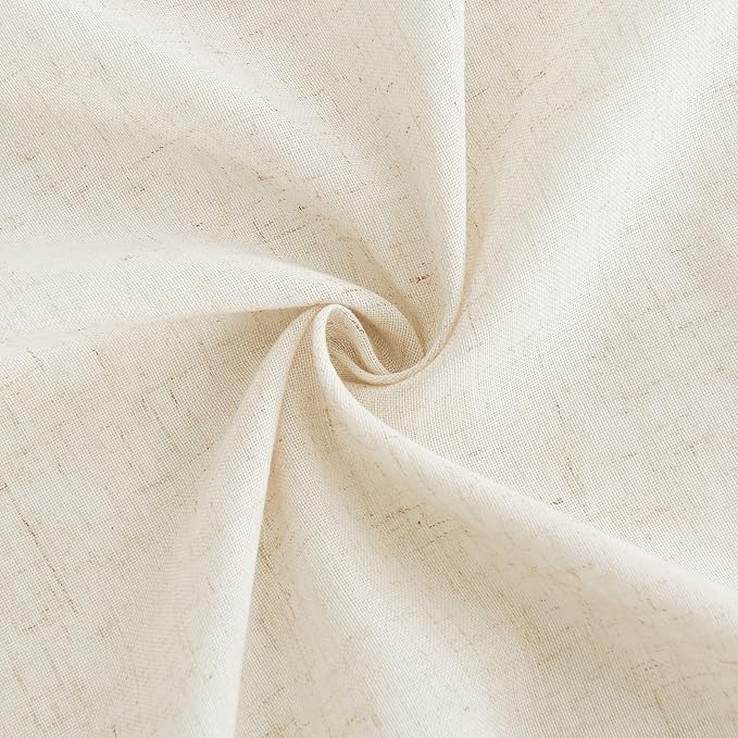 NICETOWN Natural French Sheer Door Curtains 72 inches Long for Privacy | Light Filtering, Rod Pocket with Tieback, Farmhouse French Door Shade for Front Back Window Cover, 1 Panel, Off White
