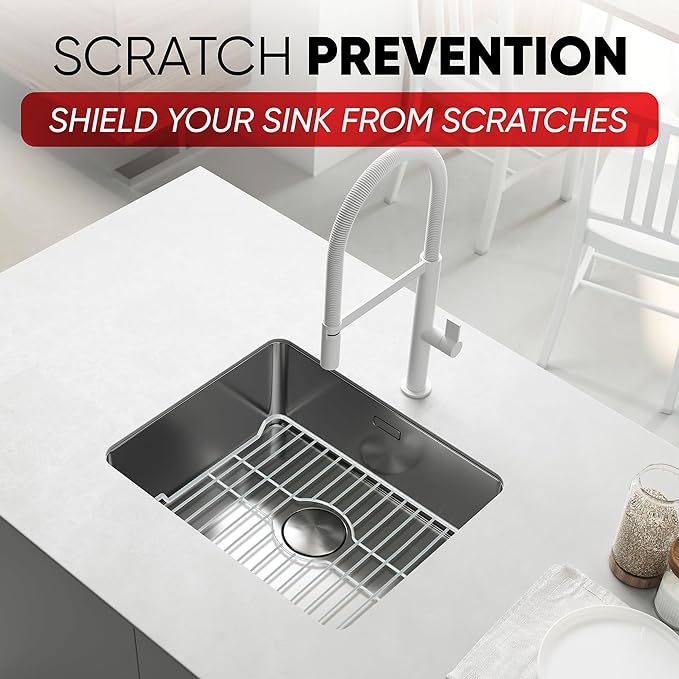 Better Houseware Sink Protectors for Kitchen Sink, Protective Metal Grid, 18.1x12.3x1 inches, Black Kitchen Sink Mat to Shield Sink Base from Scratches, Rust-Resistant Coating, L