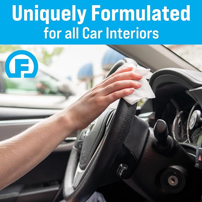 Fortress Car Interior Cleaner Wipes (25 ct, Pack of 3) Travel Size | for Dashboard, Seats, Detailing, and Steering Wheel [Skin-Safe] Car Cleaning Supplies for Interior