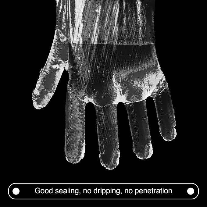 400 PCS Disposable Plastic Gloves Cleaning Gloves Household Food Safe, Latex-Free, Powder-Free, One Size Fits Most for Cooking, Food Service, Cleaning, Food Handling, Clear Disposable Food Prep Gloves