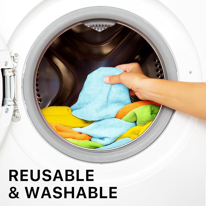 Simple Houseware 12" x 12" Microfiber Cleaning Cloth 50 Pack, 4 Colors