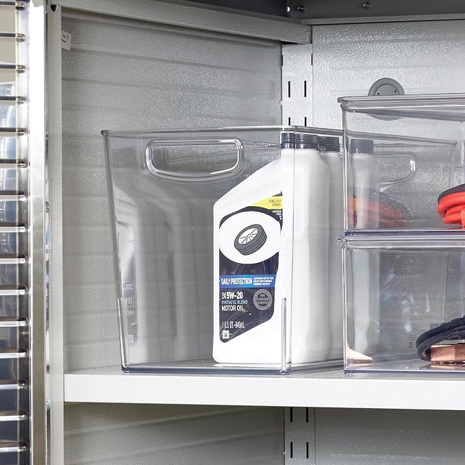 iDesign Pantry Bin with Handles, Clear | Kitchen Storage, For Cabinets, For Pantry, For Fridge
