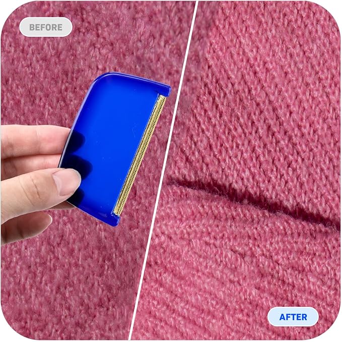 Boao 4 Pieces Sweater Combs to Remove Pilling Sweater Defuzzer,Classic | Multi-Fabric Sweater Comb, Wool Cotton Pilling Remover, Remove Fuzz and Bobbles from Clothes Coats Blankets