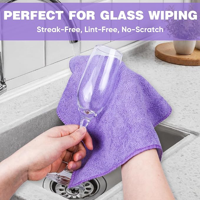 10 Colors Microfiber Cleaning Cloths, 400 Pack Assorted Cleaning Rags | Highly Absorbent Microfiber Towels for Car, Kitchen, Bathroom and Household Cleaning, 11.8"X11.8"