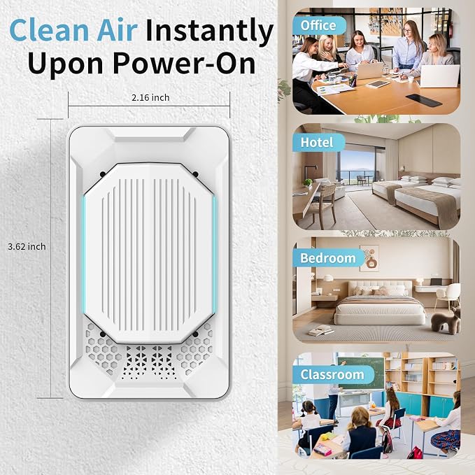 Air Ionizers for Home, 2026 Air Purifier 4 Pack Plug in Small Air Purifier for Bedroom Air Purifiers for Home Pets Mini Air Purifier Air Freshener Plug in for Home Dust Smoke Odor