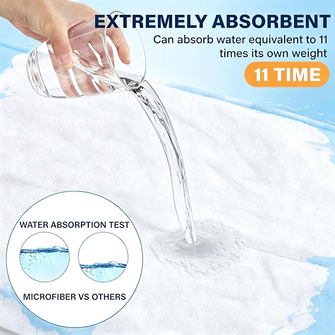 Shiny Cleaning Cloths White Dual-Sided, Drying Dish Towels, 5pcs 12"x10" Ultra Absorbent Quick Drying Dish Towels, Streak Free Reusable Wash Cloths, Microfiber Lint-Free Wipes for Dishes, Sink & Glass