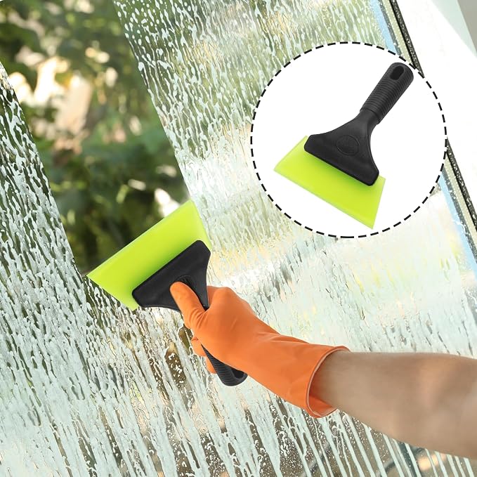 2 Pcs 5 Inch Green Car Window Squeegee Silicone | Auto Window Squeegee, Small Windshield Squeegee, Tile Squeegee Mirror Squeegee Shower Squeegee, For Glass Doors