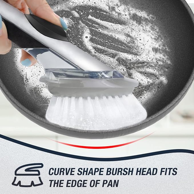 Brush Refills for OXO Dish Brush | 8 Pack Dish Brush Cleaning Soap Dispensing Head Replacement for Scrubber(Grey)