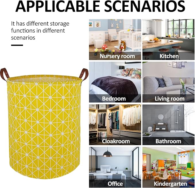 Collapsible Laundry Basket in Bedroom Waterproof Laundry Hamper in Bathroom Large Laundry Bag in College Dormitory Cloakroom Livingroom Nursery Organizer Toy Bin