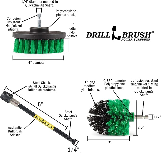 Drill Brush Kitchen Accessories - Oven Scrubber Brush Set - Household Brush | Kitchen Cleaning Extension Kit - Kitchen Sink Hard Water Remover - Kitchen Cleaning Supplies - Countertop Cleaning Brush