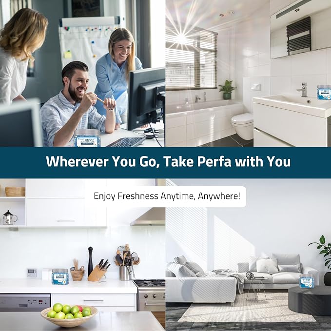 Gel Air Freshener - Linen Long Lasting Odor Absorber for Home by Perfa | Luxury Fragrance - Neutralizes Lingering Smells - Odor Eliminator - Great for for Home, Office & Small Spaces - Pack of 2