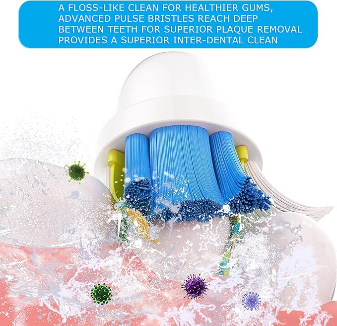 Schallcare Replacement Brush Heads Compatible with Oral B Braun Electric Toothbrush - Floss Toothbrush Head Fits for Oral B Pro 1000 Genius Smart Series (12 Pack)