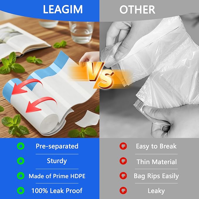 Small Trash Bags 2.6 Gallon, 360 Count -1.2 Mil Drawstring Mini Garbage Bags, Plastic White Trash Can Liners for Bathroom Accessories, 10 Liter, Bedroom, Dorm Room Essentials, Office