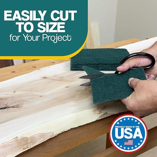 6" X 9" Non-Woven Grey Scuff Pads 240 Grit - 10 Pack (Green)