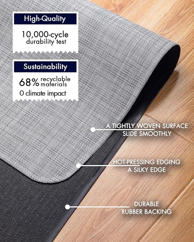 Baroyal Office Chair Mat for Hardwood Floor Under Desk Computer Rolling Chair Mat for Wood/Tile Floor Non-Slip Heavy Duty Desk Rug PVC Plastic Hard Floor Protector 48" x 60" (Mist)
