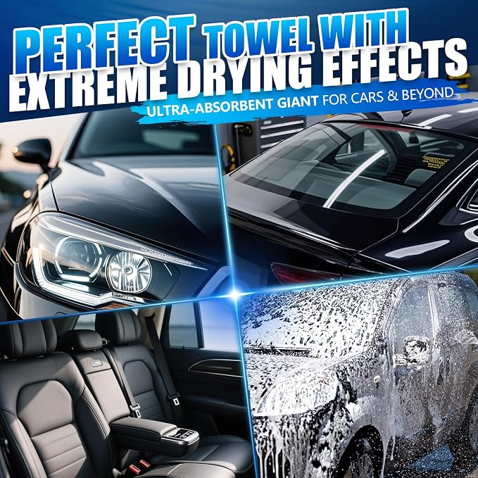 Airlab Microfiber Towels Cars Wash Drying Cleaning Cloth, Dark Grey | Thick Plush Auto Detailing Super Absorbent for Interior & Exterior Lint Free, Streak Free, 24 x 16 Inch, Pack of 1
