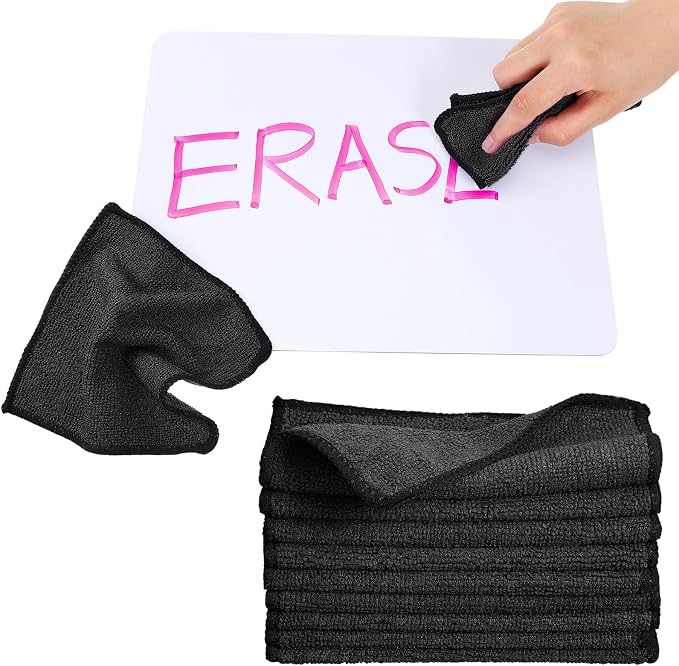 30 Pcs Dry Erase Cloth,6 X 6 Inch,Black | Cleaning Rags Reasonable Whiteboard Cloth Kitchen Towels Microfiber Towels Cars Wash