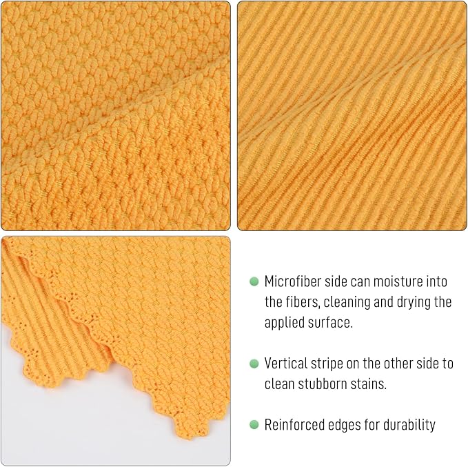Dish Cloth for Washing Dishes Kitchen Washcloth Cleaning Cloth | 12x12inch 10pack Kitchen Towels Rags, Microfiber Cleaning Cloths, Wash Cloths with Popcorn Texture, Wholesale, Assorted