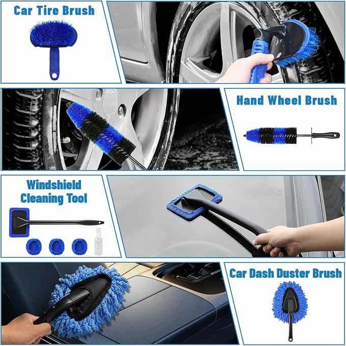 Car Detailing Kit,36pcs Car Detailing Brush Set,Car Cleaning Kit Detail Kit | Professional Car Detailing Brush Set,Auto Detailing Brush Set,Car Wash Kit,Car Detailing Kit Interior Exterior Wheels Cleaner