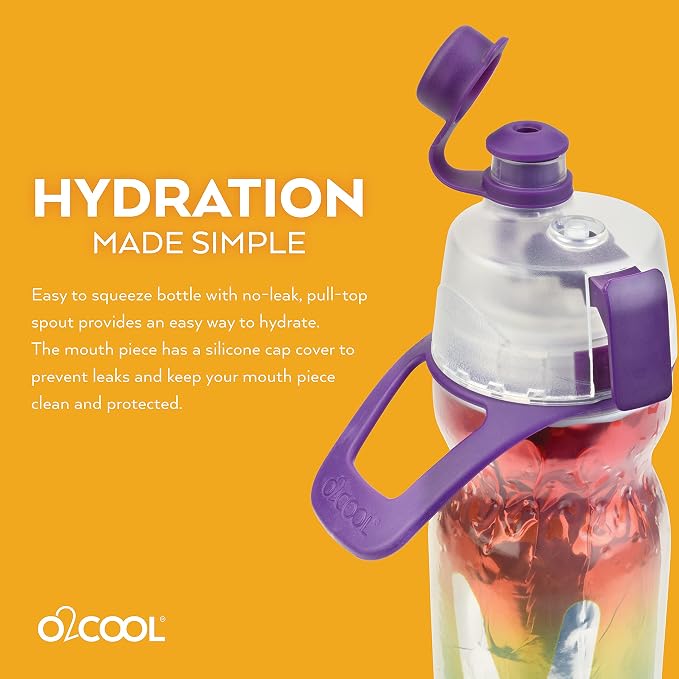 O2COOL Mist N Sip 20 oz Misting Reusable Sports Water Bottle Pride