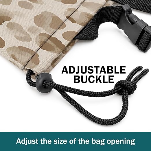 Neutral Beige Leopard Print Car Trash Bag Hanging for Back Seat | Cheetah Animal Print Canvas Drawstring Car Garbage Bag with Adjustable Buckle Vehicle Trash Can