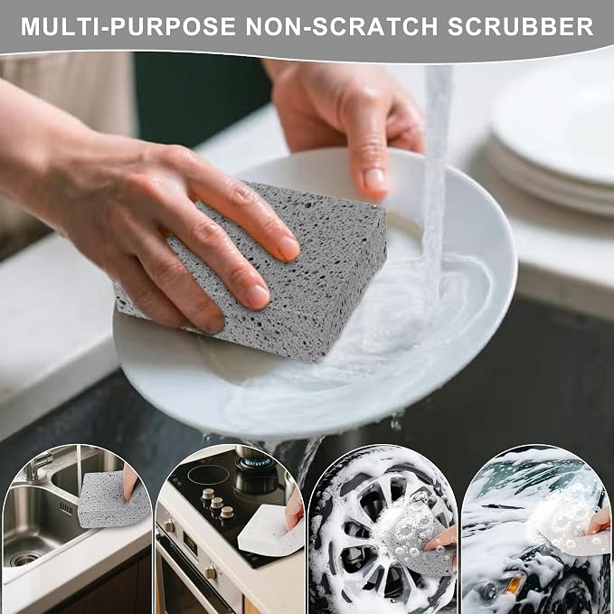 Extra Large Cellulose Kitchen sponges, 5.9" x 4.3" x 1.4", 2-Pack | Natural Cellulose Sponges for Cleaning & Household, Non-Scratch, Reusable and Biodegradable