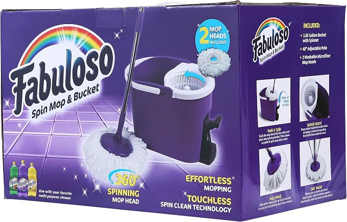 Fabuloso Spin Mop and Bucket Set, Adjustable Pole