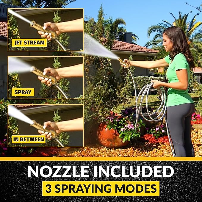 BIONIC STEEL 75ft Stainless Steel Garden Hose | Ultra Durable | Kink Free | With Brass Fittings | Pack of 2