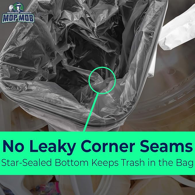 Space-Saving Trash Can and 4 Gal. Leak-Proof Liners Combo 4Pk. Small Black Plastic Wastebasket and Clear Bags Great for Bathroom, Kitchen or Office. Garbage Bin Fits Under Most Desks and Cabinets