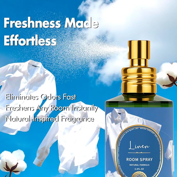 Azulfra Linen Room Spray 2 Pack, Long-Lasting Air Freshener 6.8 Fl Oz | Concentrated Room Spray, Odor Eliminator for Home, Bathroom, Bedroom & Office