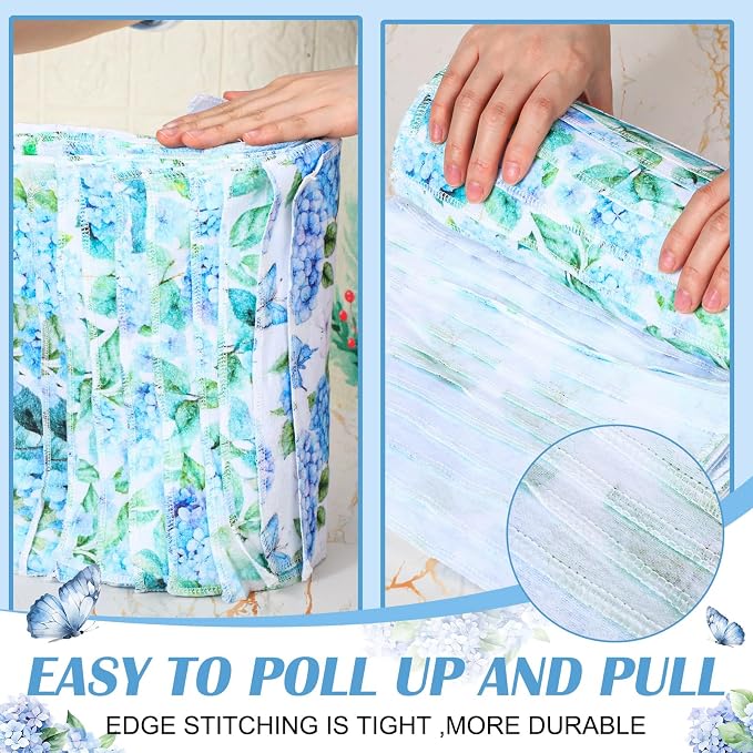 Reusable Kitchen Cloths Cotton Towel, 36 Pack, Hydrangea | Washable 9.84x11.81in, Paperless Towel Rolls Bulk, Cleaning Cloth Napkins for Dishes
