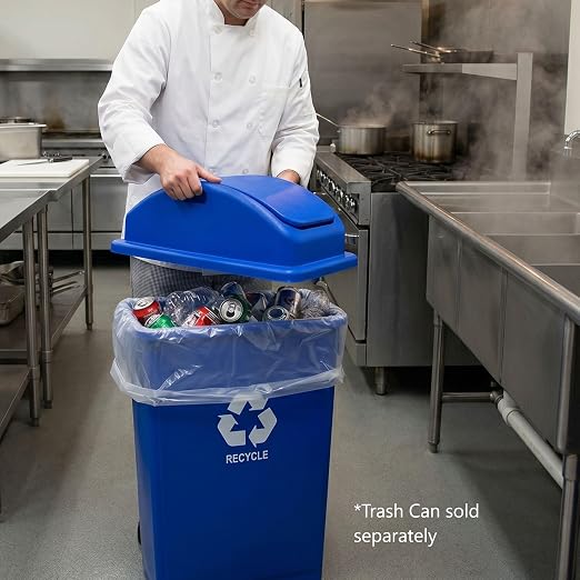 TrueCraftware 23 Gallon Recycle Trash Can Swing Top Lid only 20-2/3" x 11-3/5" x 6-3/7" Blue Color- Wastebasket Garbage Bin Lid Recycling Bin Cover Kitchen Bathroom Bedroom Office Trash Can