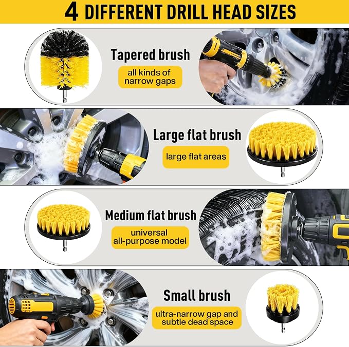 40 Pcs Car Detailing Kit Interior, Tote Includes Premium Drill Brush | Windshield Cleaning Tool Interior,Detailing Brushes Tire Brush Towels and Wheel Car Wash Kit for Cars, Trucks and Motorcycles