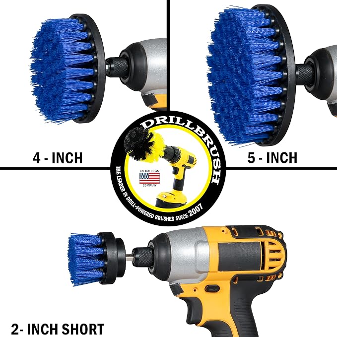 Kayak - Canoe - Yacht - Raft - Drill Brush - Boat Accessories - Fiberglass | Hull Cleaner - Cleaning Supplies - Pond Scum, Oil Residue, Weeds, Barnacles, Oxidation - Spin Brush Kit