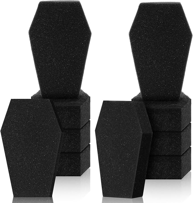 Tioncy 12 Pack Halloween Coffin Kitchen Sponges, Black | Dual Sided Scrubber, Gothic Halloween Decor, Reusable Non Scratch Dishwashing, for Cookware Pot Boiler Pan Household