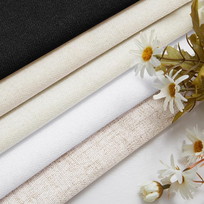 Linen 36 Inch Curtains for Kitchen Window Bathroom Bedroom 2 Panels | Light Filtering Semi Sheer, Chic Boho Farmhouse Drapes, Light Coffee Beige Tan, Small Short Cafe Curtain, Rod Pocket, W25xL36