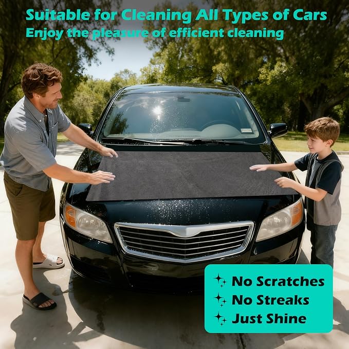 Car Drying Towel,Extra Large,Scratch Free,Super Absorbent,4 Pack | Microfiber Towels for Cars,Micro Fiber Auto Drying Towel,Reusable Wash Towels for Auto Detailing Flash,Car Cleaning Supplies