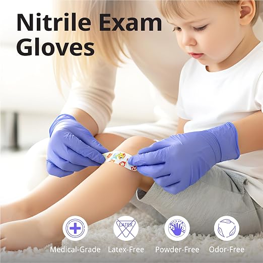 SwiftGrip Disposable Nitrile Exam Gloves, 3mil, Small, Case of 1000, Violet Nitrile Gloves Disposable Latex Free for Medical, Cleaning, Cooking & Esthetician, Food-Safe, Powder-Free, Purple