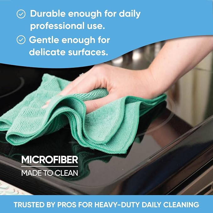 Microfiber Wholesale Bulk Black Microfiber Towels 12" x 12" Case of 400 – High-Density All-Purpose Cleaning Cloths for Car Washes, Auto Shops & Professional Cleaning – No Fraying Reusable Long-Lasting