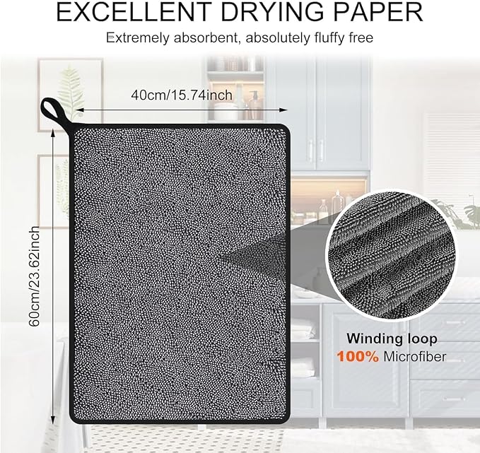 Shiny Shower Cleaning Cloth, Super Absorbent Bath Towels, Shower Doors Drying Towels, Streak Free Glass Window Car Mirror Microfiber Cleaning Cloths (1, 16"X24")