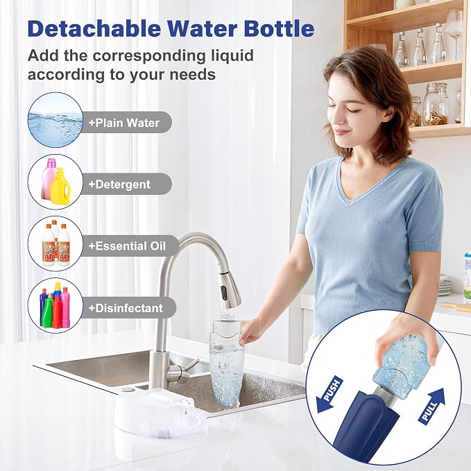 Microfiber Spray Mop for Floors Cleaning: Wet Dry Hardwood Floor Mops | 3 Washable Reusable Pads for Swiffer Powermop, Flat Mop with Sprayer, Hosewife Dust Mop for Tile Wood Laminate Vinyl Marble