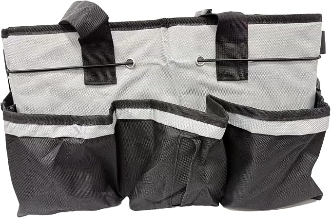 ZJchao Cleaning Supplies Organizer Bag with Shoulder Strap, Portable Cleaning Caddy Backpack, Water proof Tool Storage Tote for Housekeeping, Janitorial Supplies, Home (Grey)