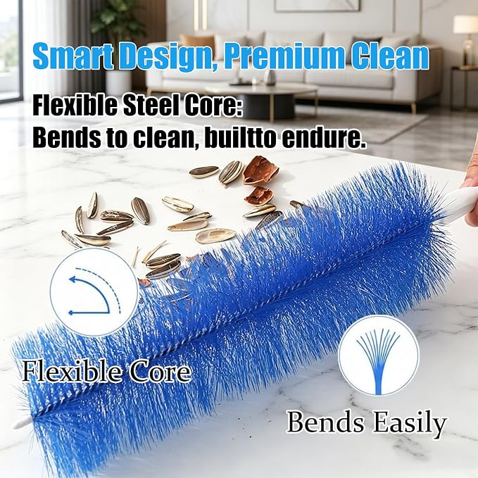 Bendable Microfiber Head (Blue 2 Pcs) | Upgraded Fan Cleaner Brush Reusable Dust Remover Washable ldeal for Electric Fans Air Conditioning, Home Car Vents, Curtain