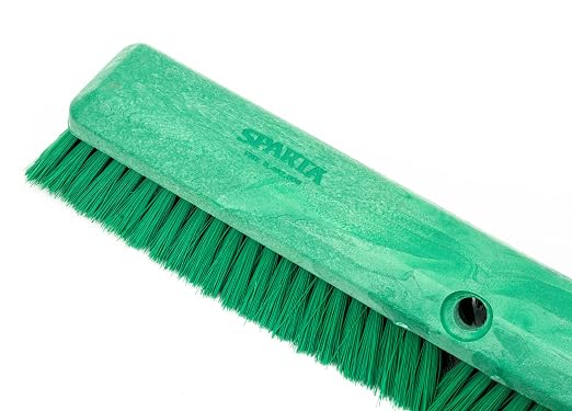 SPARTA 41890EC09 Omni Sweep Plastic Push Broom Head, Heavy Duty, Industrial Broom With Color Code System For Outdoor, Indoor, Garage, Concrete, Patio, Kitchen, Bathroom, 18 Inches, Green