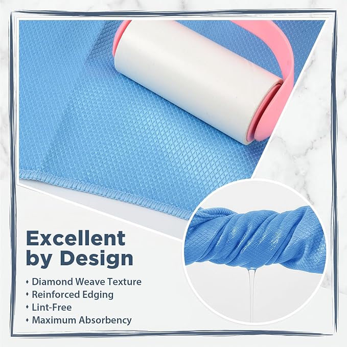 SINLAND Microfiber Glass Polishing Cleaning Cloths, 16x16In, 6Pack | Fish Scale Cloth, Wipes for Window, Car Windows, Mirrors, Eyeglass, Lens and Stainless Steel, Lint Free, Streak Free,