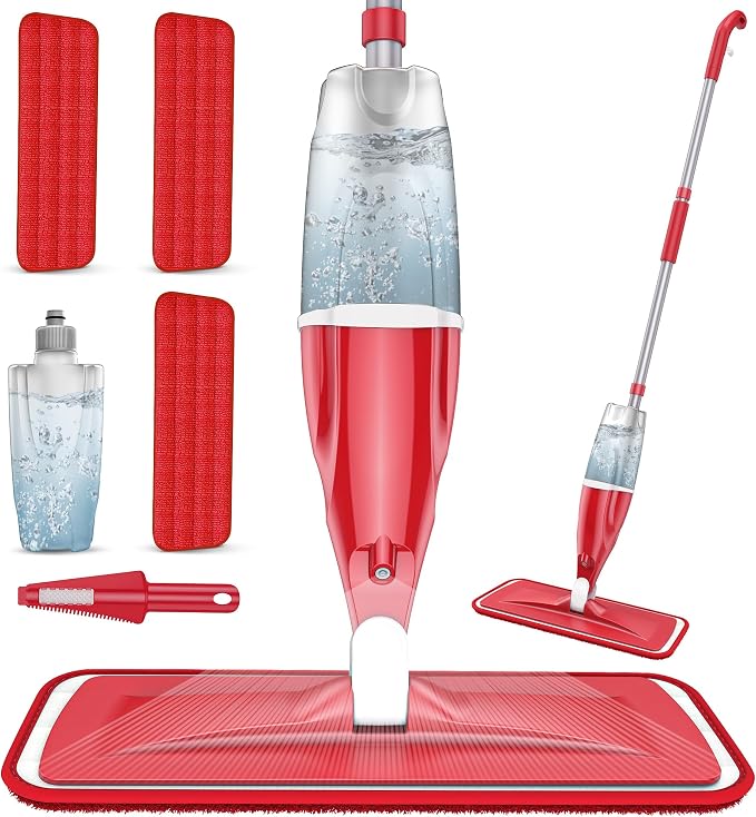 Spray Mops for Floor Cleaning: Microfiber Wet Dust Mop Hardwood Floor Mop | 3 Washable Pads for Swiffer PowerMop, Floor Mops with Sprayer Multi-purpose, for Wood Laminate Ceramic Tiles Multi-surface