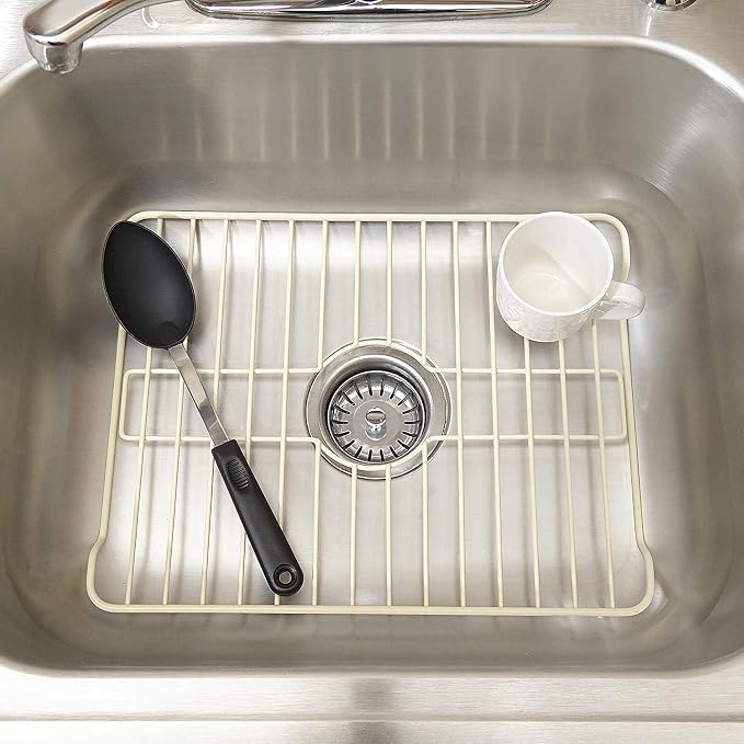 Better Houseware Sink Protectors for Kitchen Sink, Protective Metal Grid, 16x12.3x1 inches, Almond Kitchen Sink Mat to Shield Sink Base from Scratches, Rust-Resistant Coating, 2 Pack, M