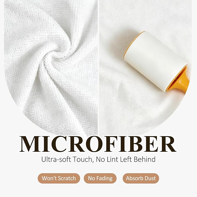 30 Pack Microfiber Cleaning Cloths, Dish Towels for Kitchen, Car, Bathroom | Cleaning Rags for Window, Household, Ultra Absorbent Cleaning Supplies, Lint Free, Streak Free, Reusable & Washable (White)