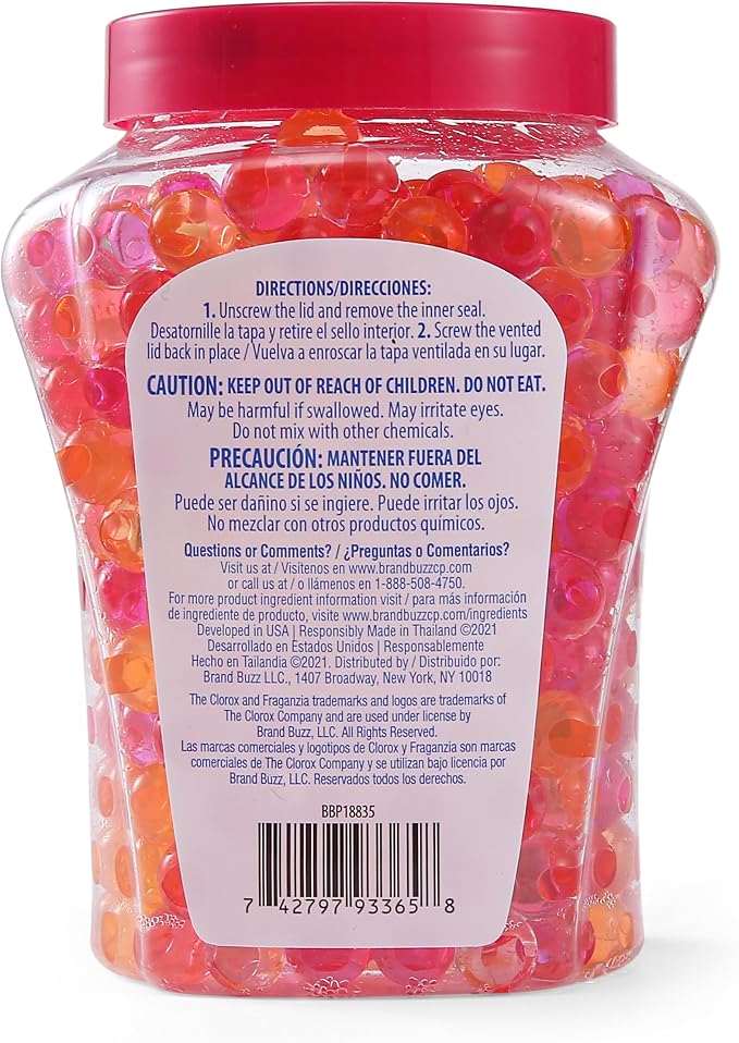 Clorox Fraganzia Crystal Beads Air Freshener, Island Escape, 12 Oz, 12-Pk | Gel bead formula, long-lasting scent, no spray or mess, home car and office use