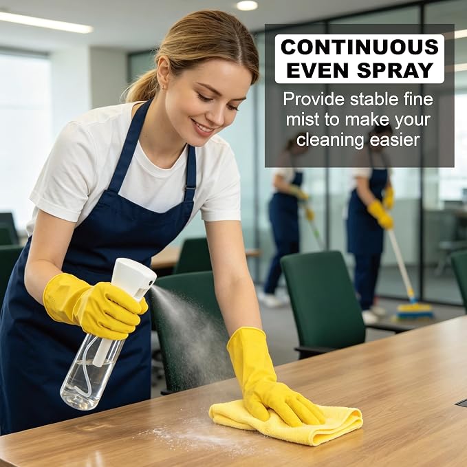 5 Pack Continuous Spray Bottles - Fine Mist Sprayer for Plants, Hair, Pets | Water Spray Bottle, Plant Mister, Spritz Bottle (6.8 OZ, White)